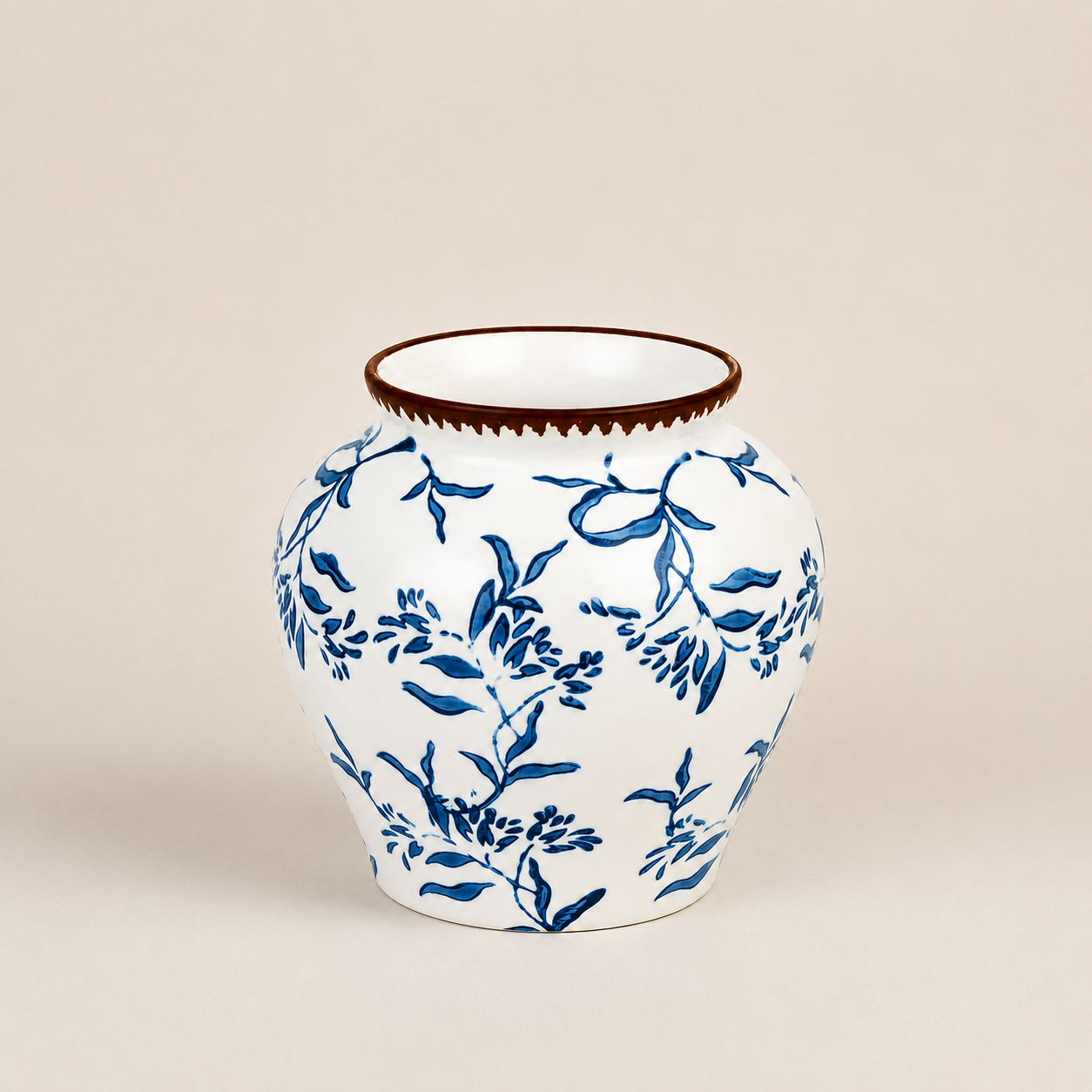 Blue Floral Porcelain Vase Set