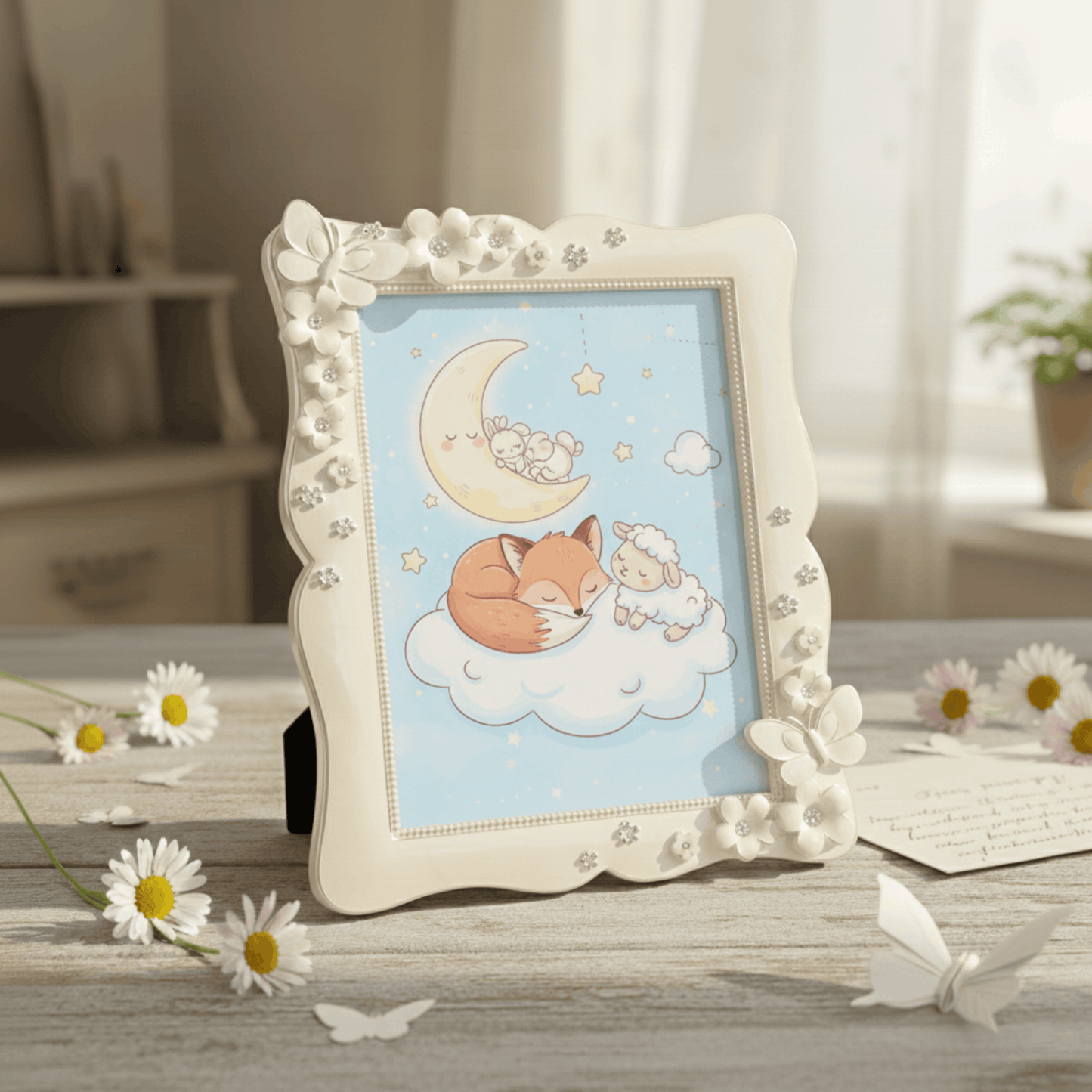Floral Butterfly Photo Frame Fleur de Lis