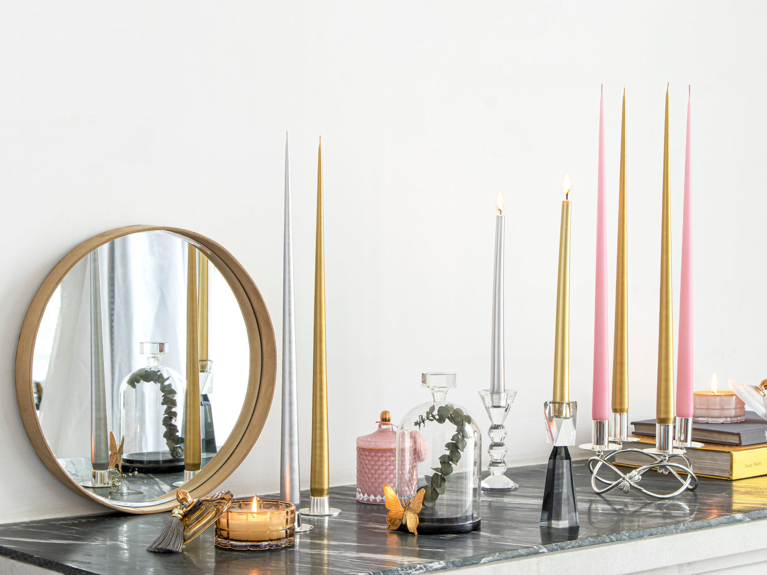 Elegant home décor pieces including porcelain planters and decorative accents by Fleur de Lis
