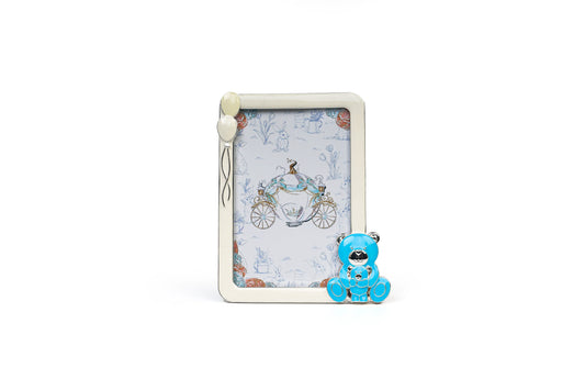 Teddy Bear & Balloons Baby Photo Frame Fleur de Lis