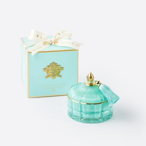 Dome Candle – Tiffany Blue Fleur de Lis