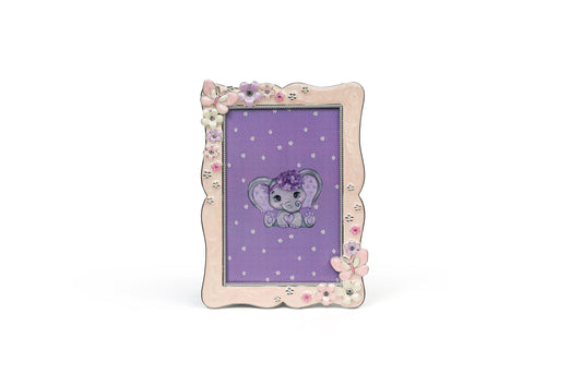 Pink Floral Butterfly Photo Frame Fleur de Lis