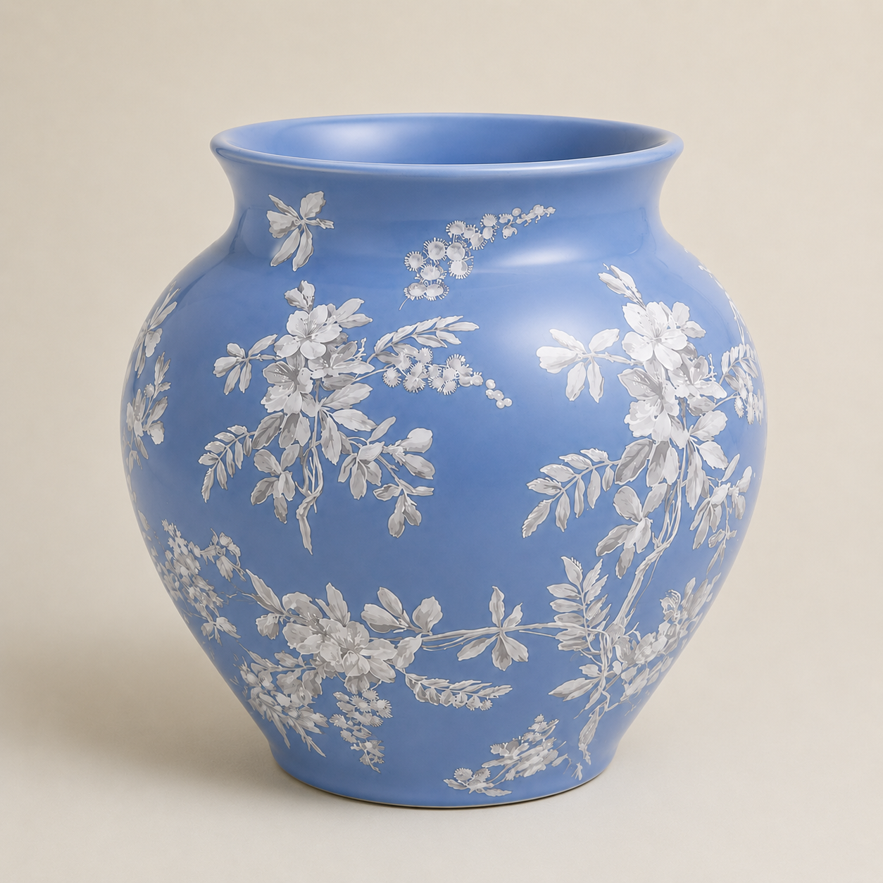 Azure Bloom Porcelain Vase