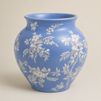 Azure Bloom Porcelain Vase