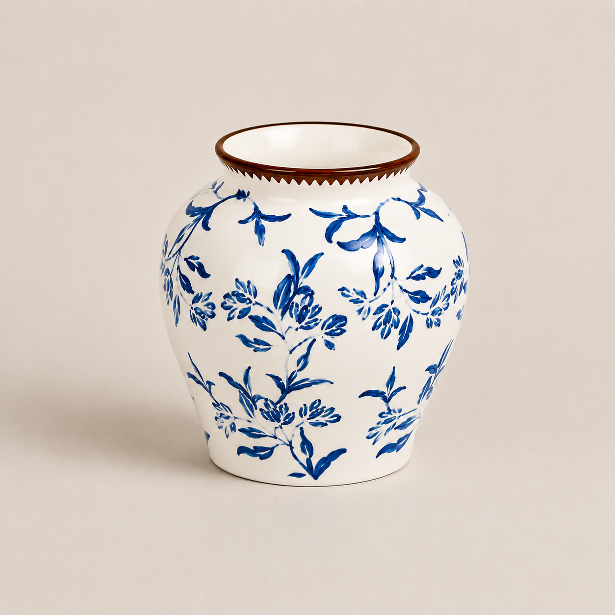 Blue Floral Porcelain Vase Set
