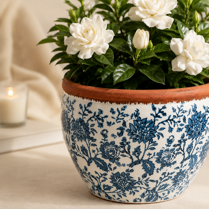 Imperial Blue Ceramic Planter Set of 3
