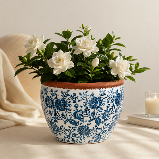 Imperial Blue Ceramic Planter Set of 3