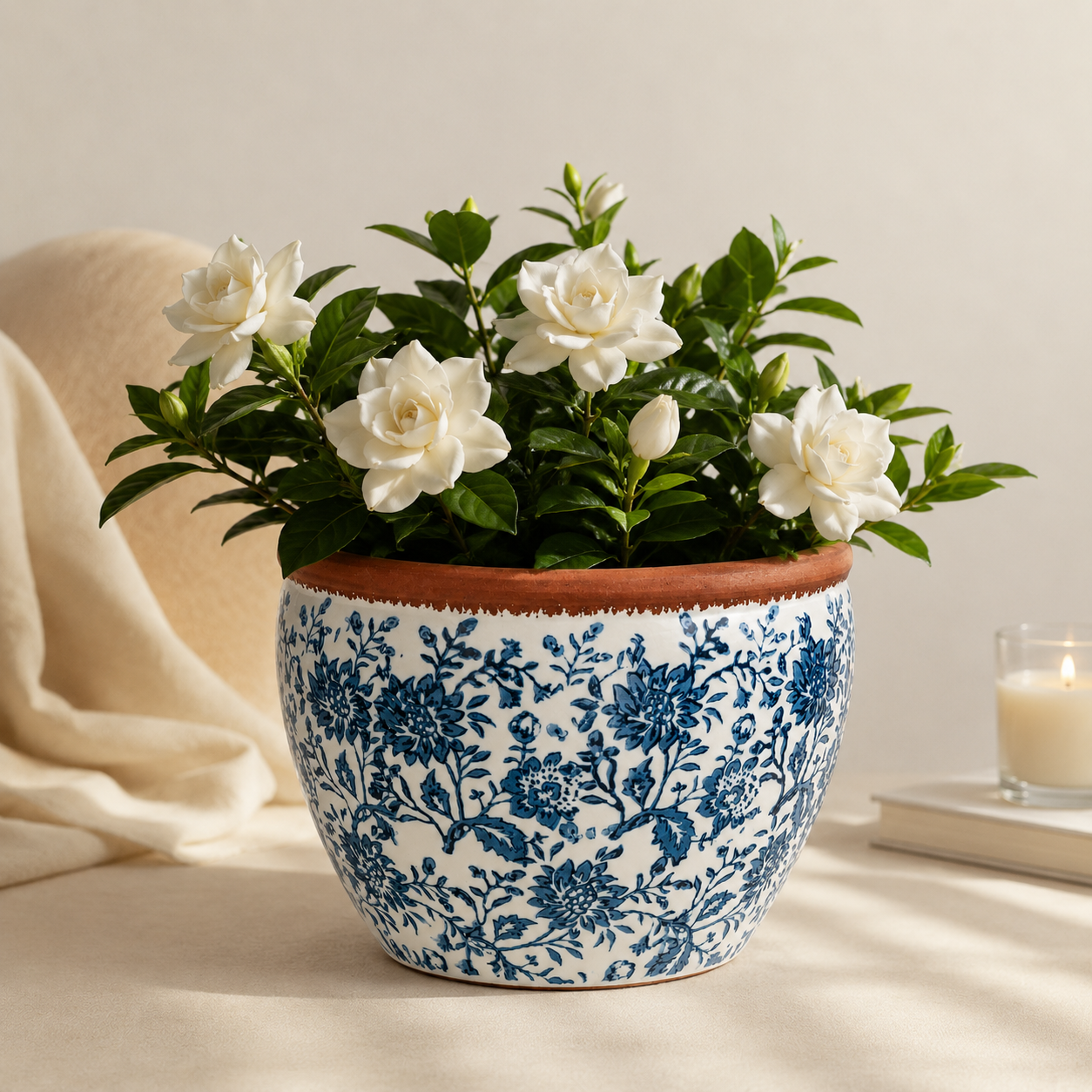 Imperial Blue Ceramic Planter Set of 3
