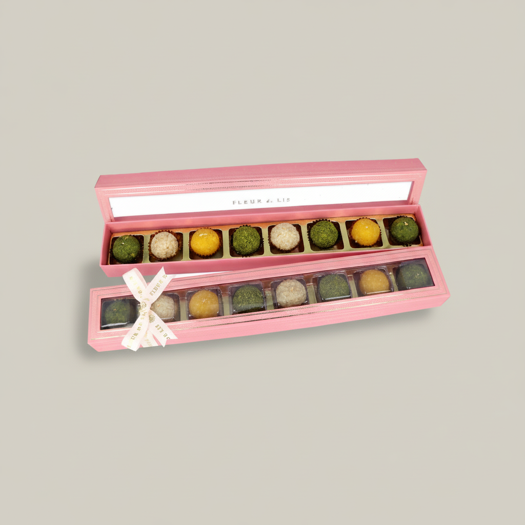Delight Box – 8 Assorted Mithai Ladoos Fleur de Lis