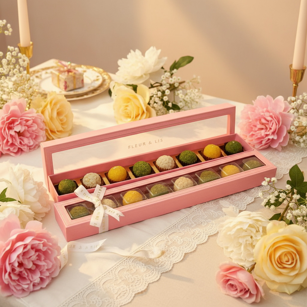 Delight Box – 8 Assorted Mithai Ladoos Fleur de Lis