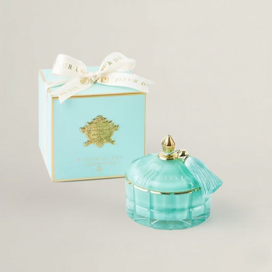 Dome Candle – Tiffany Blue Fleur de Lis
