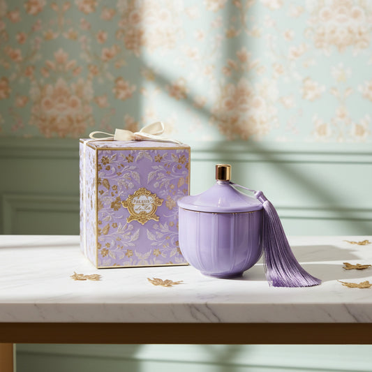 Lilac Courbe Candle Fleur de Lis