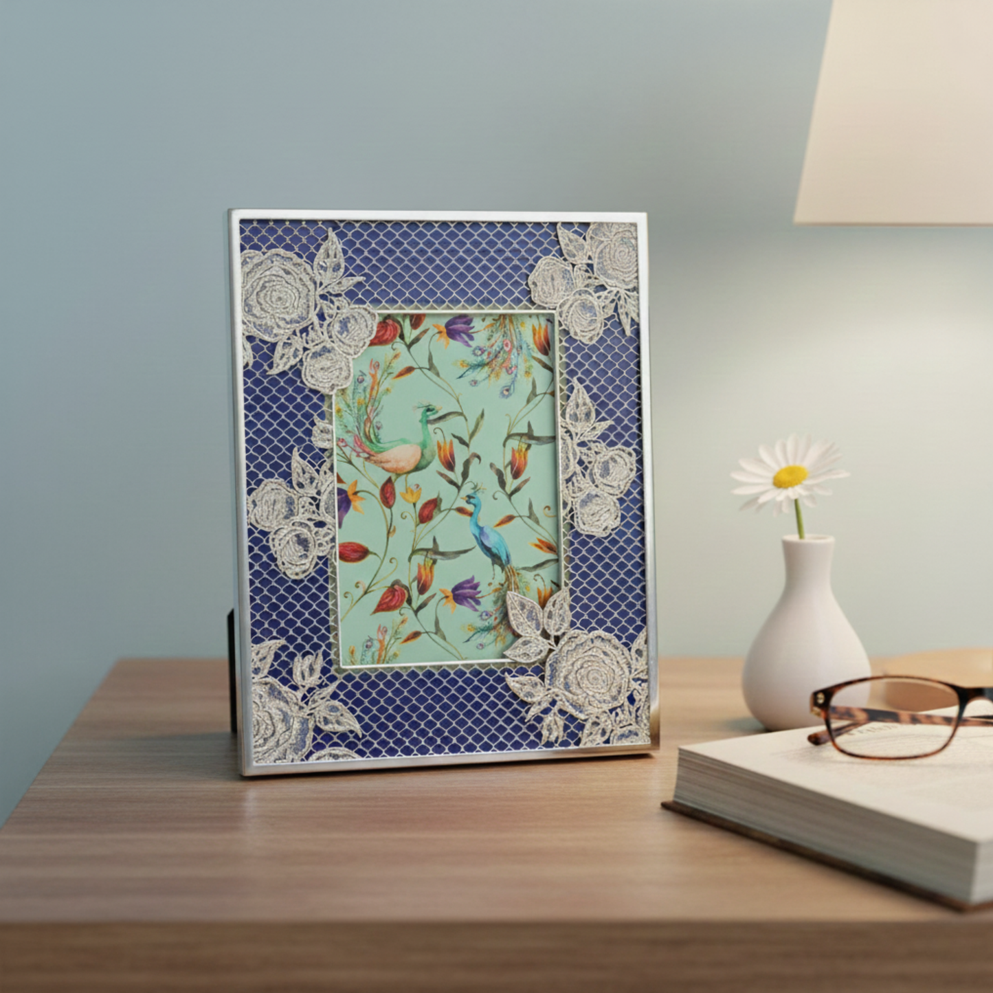 Rose Silver Frame