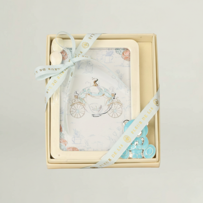 Pastel blue baby photo frame keepsake from premium baby gift hamper – perfect for newborn memories and nursery décor.