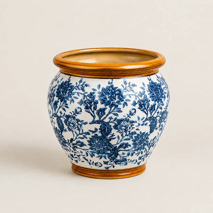 Imperial Glaze Blue Planter Set