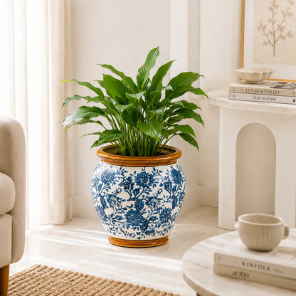Imperial Glaze Blue Planter Set