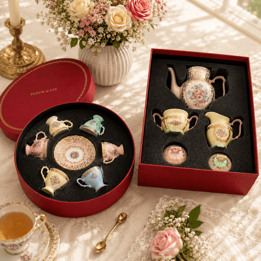 Coffee Cup & Saucer Set Fleur de Lis