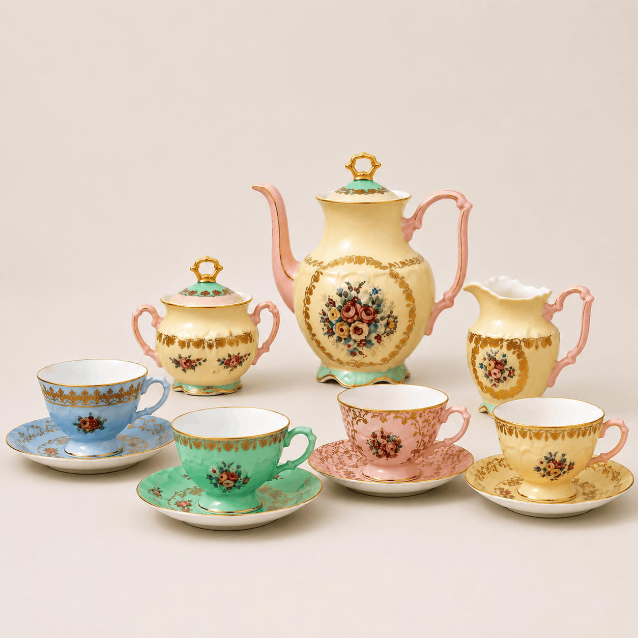 Coffee Cup & Saucer Set Fleur de Lis