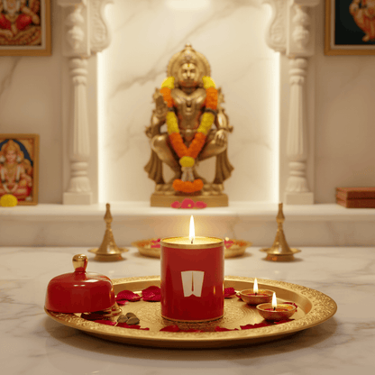 Divine Ceramic Candle – Balaji Tilak Fleur de Lis