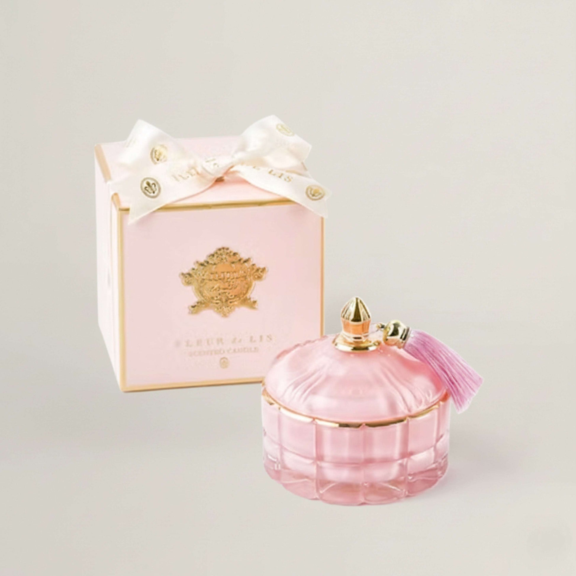 Dome Candle – Blush Pink Fleur de Lis