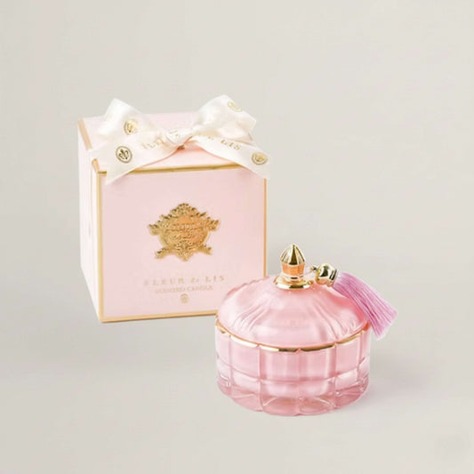 Dome Candle – Blush Pink Fleur de Lis