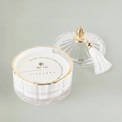 Dome Candle – Snow White Fleur de Lis