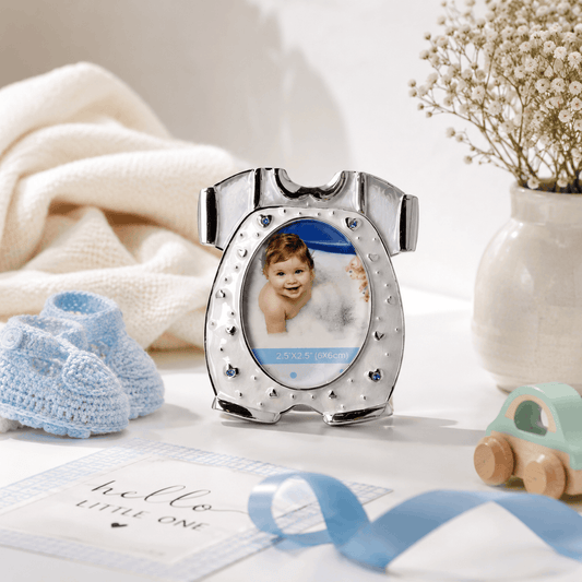 Elegant Baby Onesie Photo Frame Fleur de Lis
