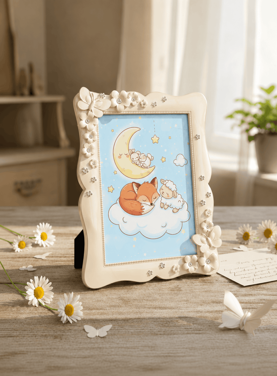 Floral Butterfly Photo Frame Fleur de Lis