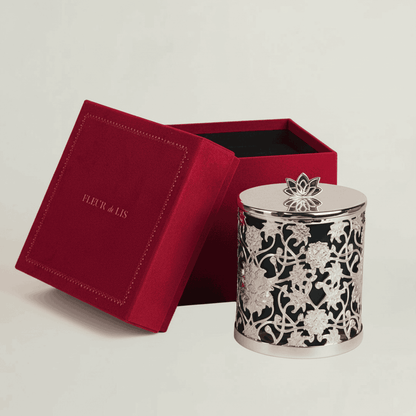 Floral Lattice Candle Fleur de Lis