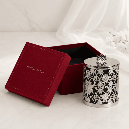 Floral Lattice Candle Fleur de Lis