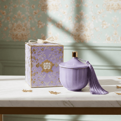 Lilac Courbe Candle Fleur de Lis