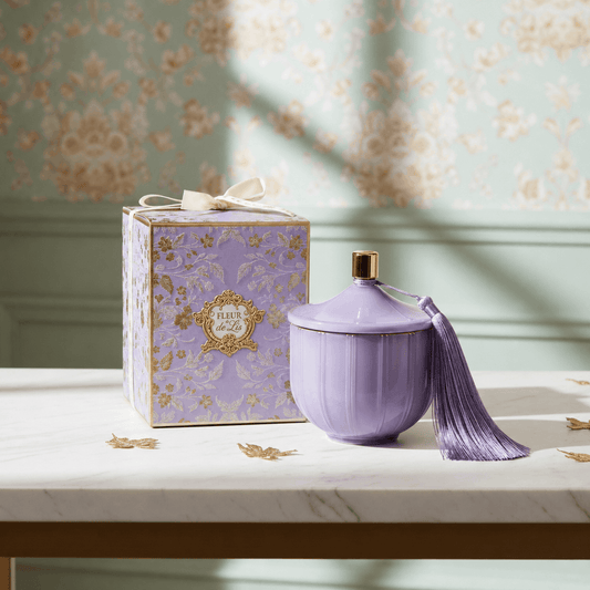 Lilac Courbe Candle Fleur de Lis