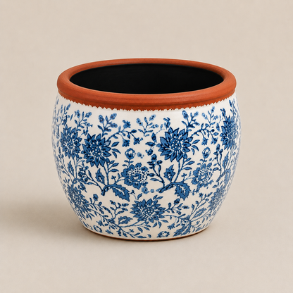 Imperial Blue Ceramic Planter Set of 3