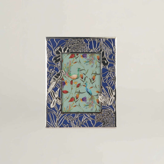 Parrot Silver Photo Frame Fleur de Lis