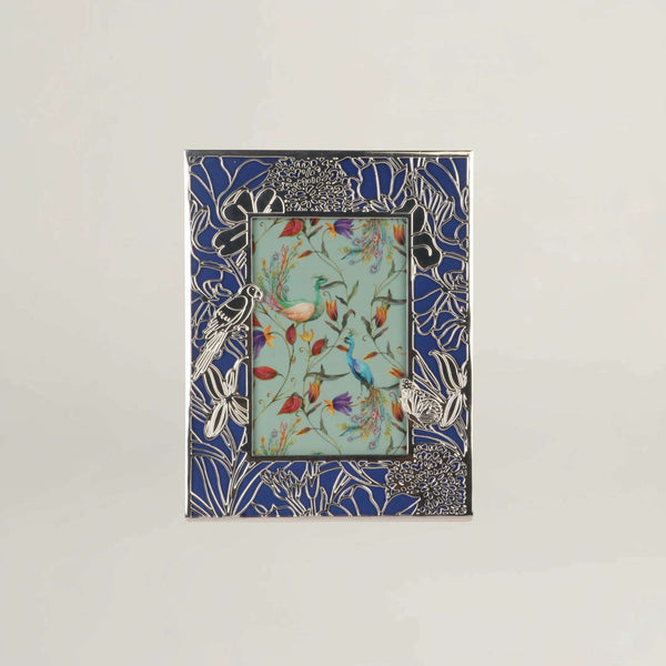 Parrot Silver Photo Frame Fleur de Lis