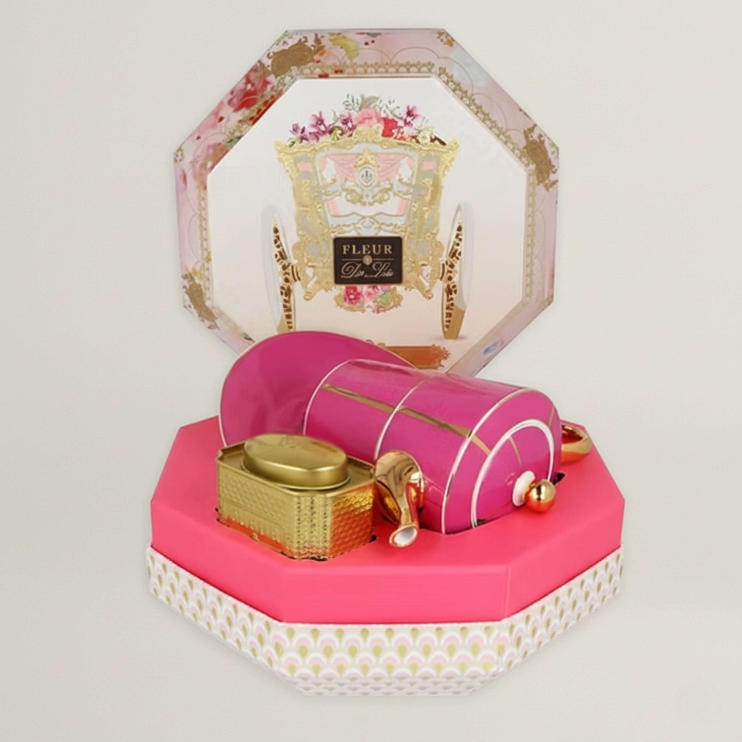 Pink Rose – Tea-for-One Gift Set Fleur de Lis