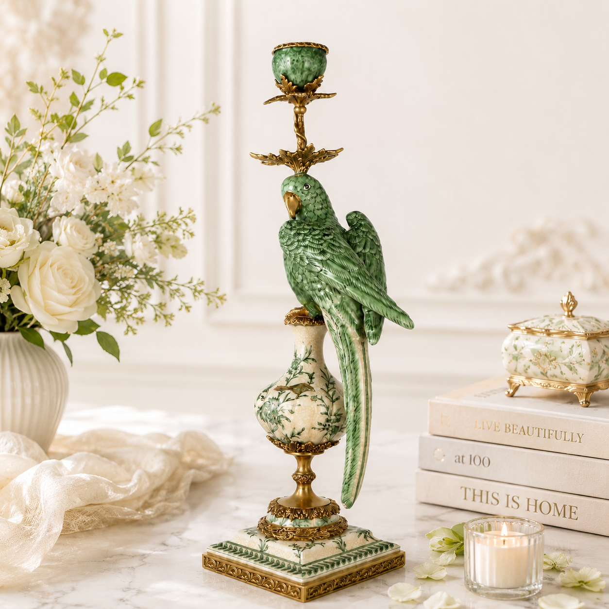 Loro Lume Porcelain Candle Stand
