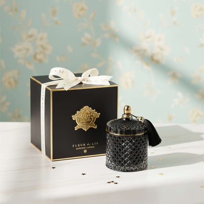 Pyramid Candle – Ash Black Fleur de Lis