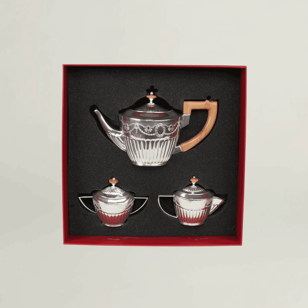 Regal Heritage Silver Tea Set (3-Piece) Fleur de Lis