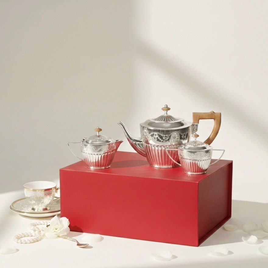 Regal Heritage Silver Tea Set (3-Piece) Fleur de Lis