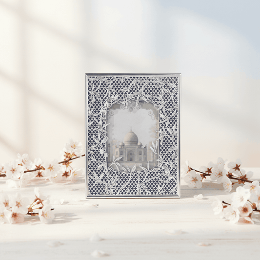 Royal Leaf Silver Photo Frame Fleur de Lis