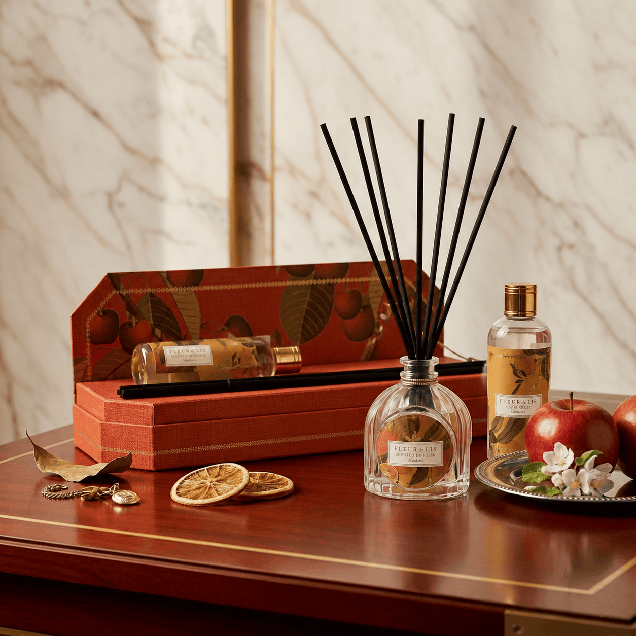 Scented Diffuser Set - Mandarin Fleur de Lis