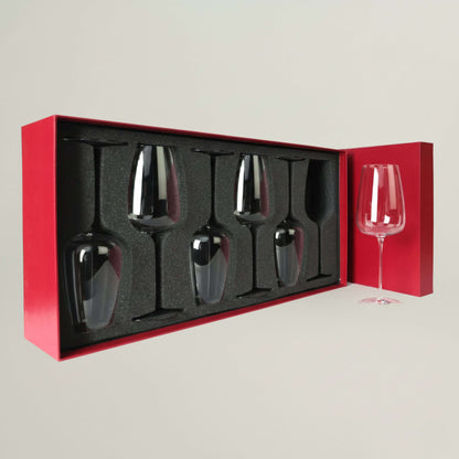 Set of 6 Elegant Wine Glasses Fleur de Lis