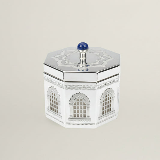 Silver Decorative Box- set of 2 Fleur de Lis