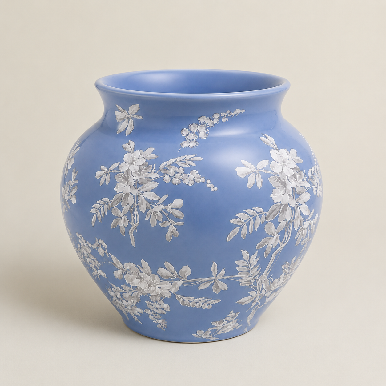 Azure Bloom Porcelain Vase