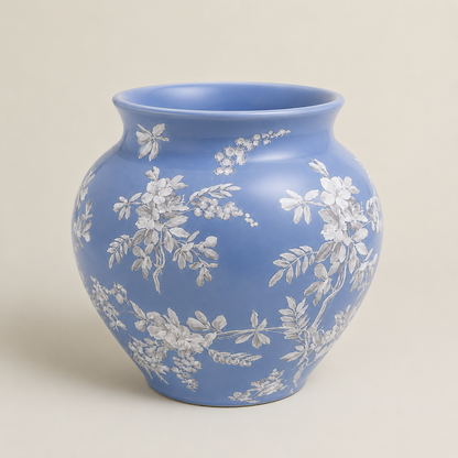 Azure Bloom Porcelain Vase