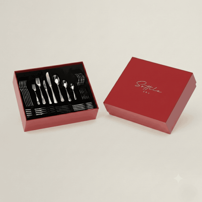 Sottile Cutlery Set in Cardboard Box (42 Pcs) Fleur de Lis
