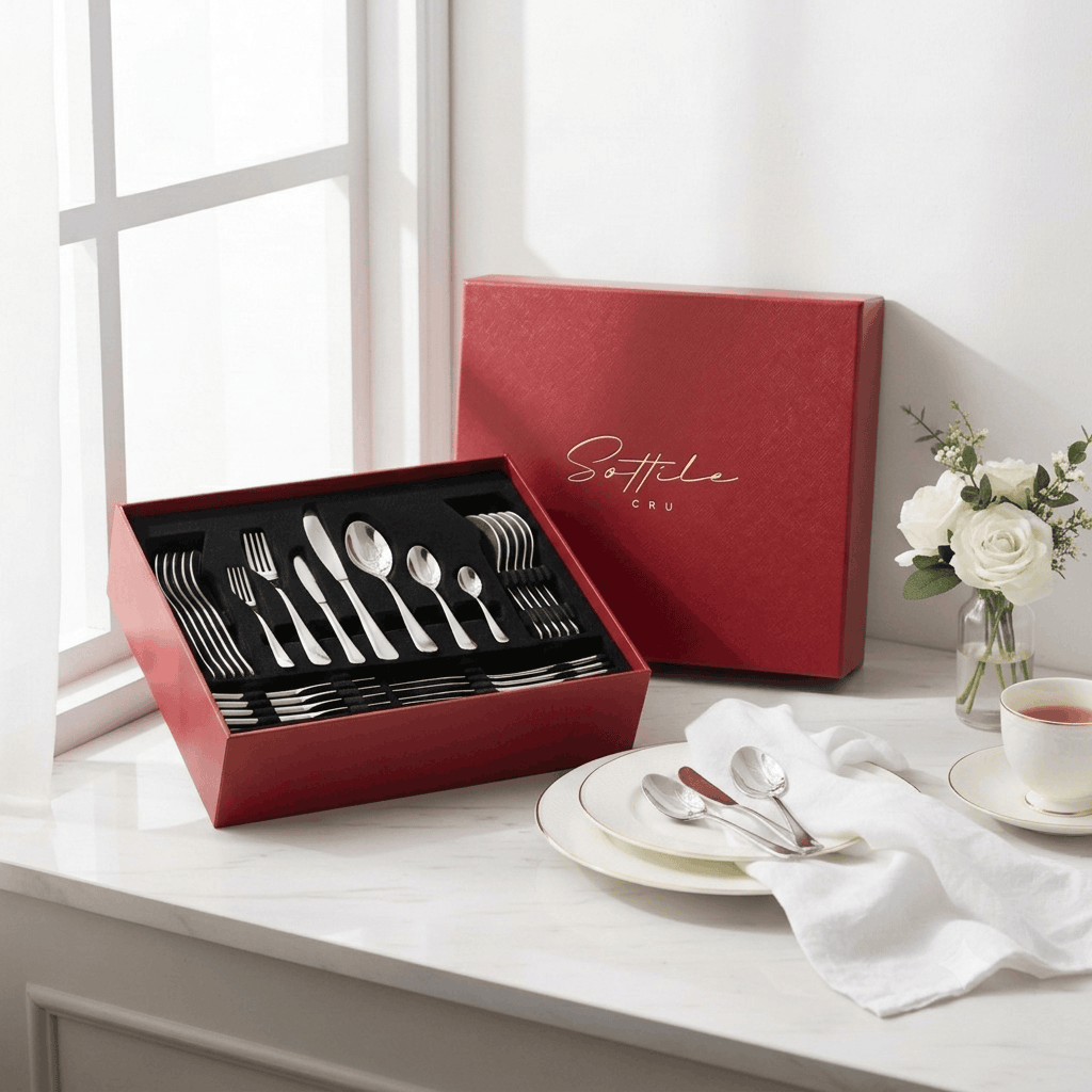 Sottile Cutlery Set in Cardboard Box (42 Pcs) Fleur de Lis