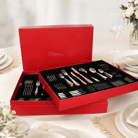 Sottile Cutlery Set in Cardboard Box (84 Pcs) Fleur de Lis