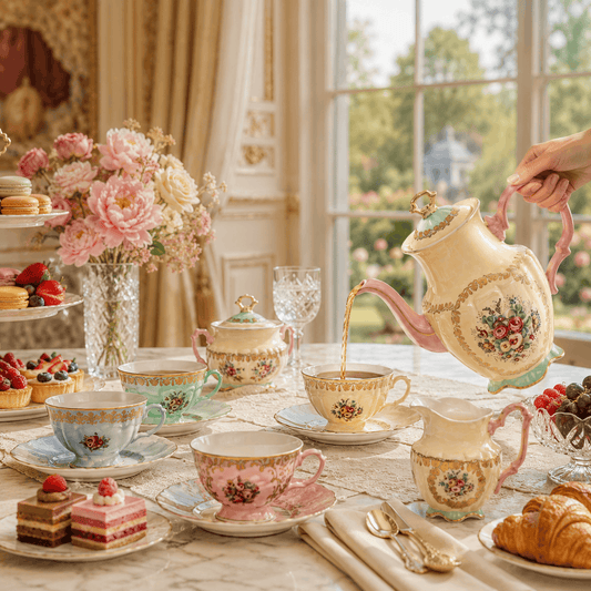 Tea Cup & Saucer Set Fleur de Lis